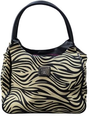 New Liz Claiborne Zebra Print Shoulder Bag in Black and Cream